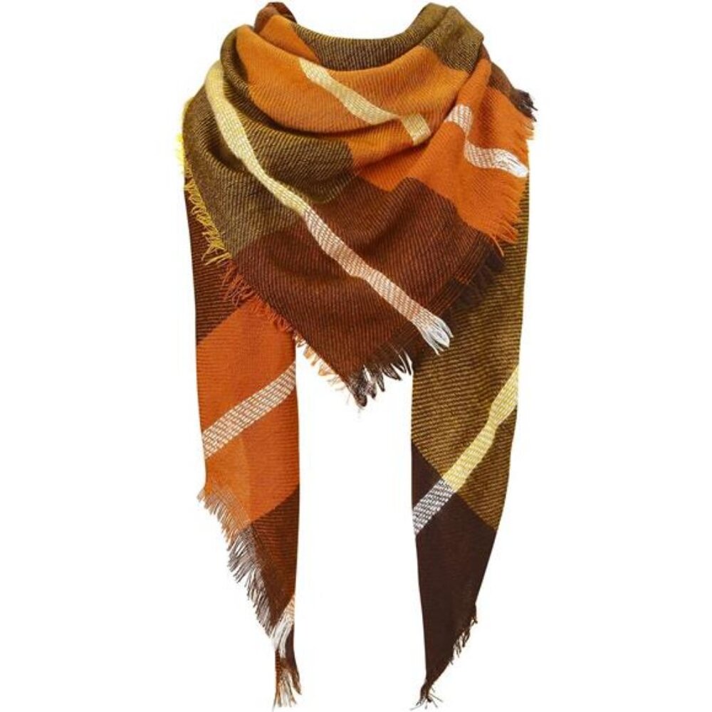 American Trends Scarfs for Women Winter Triangle Scarf Classic Plaid Warm Scarf‎